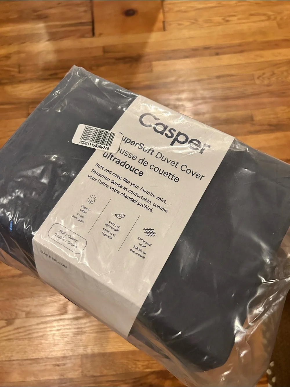 Casper Supersoft Duvet Cover in Indigo Full Queen Sized